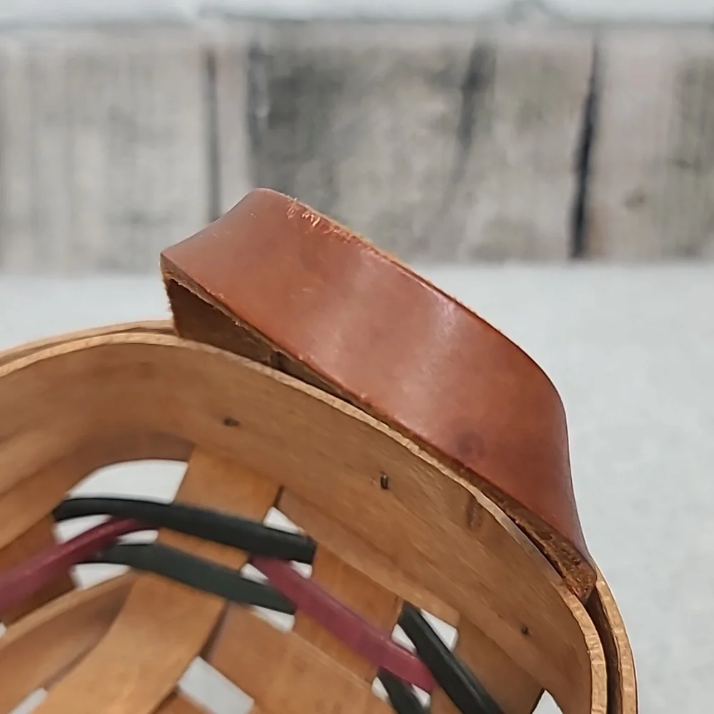 Gerald Henn Vintage 1995 “Workshop” Basket with Leather Strap Handles